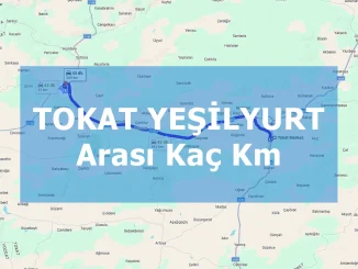 Tokat Yeşilyurt Arası Kaç Km